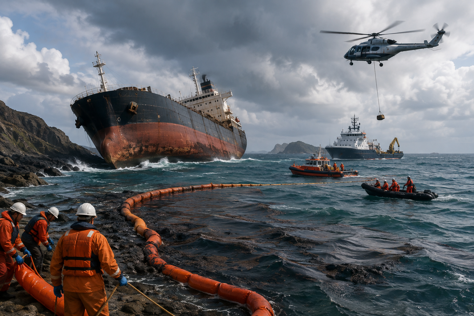 Oman Intensifies Efforts to Contain Oil Spill from Grounded “Caroline Bysingye” Tanker Near Al Qibliyah Island